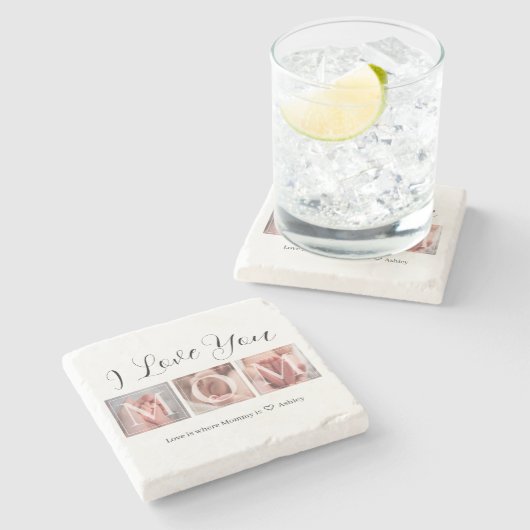 Aangepaste foto behouden stenen onderzetter (Zijkant)