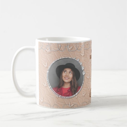 Aangepaste foto Beige achtergrond Koffiemok (Links)