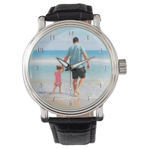 Aangepaste foto Bekijk je familie foto's Papa Gift Horloge