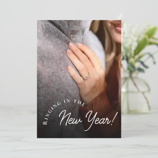 Aangepaste foto bellen in het nieuwe jaar save the date (Staand voorkant)