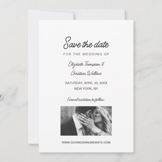 Aangepaste foto bellen in het nieuwe jaar save the date (Achterkant)