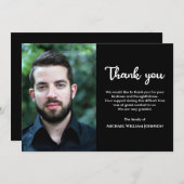 Aangepaste foto Bereavement Funeral Sympathy Memor Bedankkaart (Voorkant / Achterkant)