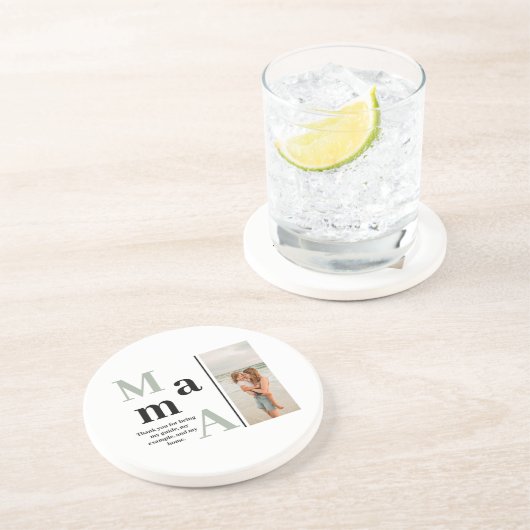 Aangepaste Foto & Bericht Sandstone Onderzetter vo (Zijkant)