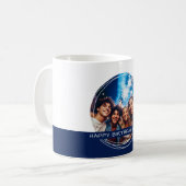 Aangepaste Foto & Bericht Wit & Navy C41 Geheugen Koffiemok (Voorkant links)