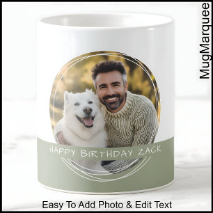 Aangepaste foto & bericht Witte & Groene C22-herin Koffiemok