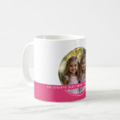 Aangepaste foto & bericht Witte & Roze C58 Memory Koffiemok (Voorkant links)
