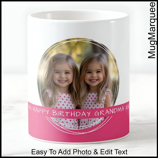 Aangepaste foto & bericht Witte & Roze C58 Memory Koffiemok