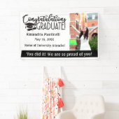 Aangepaste Foto & Bericht Zwart & Wit Afstuderen Spandoek (Insitu)