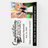 Aangepaste Foto & Bericht Zwart & Wit Afstuderen Spandoek (Verticaal)