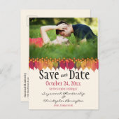 Aangepaste foto bespaart de najaarse datumverlicht briefkaart (Voorkant / Achterkant)