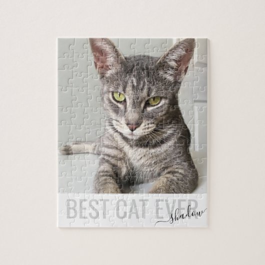 Aangepaste foto Best Cat Ever Custom Pet Jigzaag Legpuzzel (Verticaal)