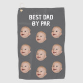 Aangepaste foto Best Dad van Par Gepersonaliseerde Golfhanddoek (Voorkant)
