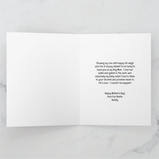 Aangepaste foto Best Dog Mum Ever Moederdag Kaart (Binnen)