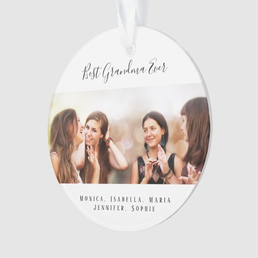 Aangepaste foto Best Grandma Ever kleinkids Ornament (voorkant)
