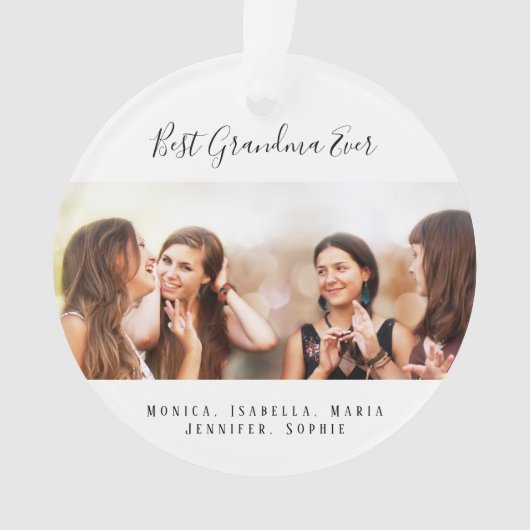 Aangepaste foto Best Grandma Ever kleinkids Ornament (voorkant)