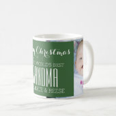 Aangepaste foto Best Grandma Kerstmis Mok Green (Voorkant rechts)