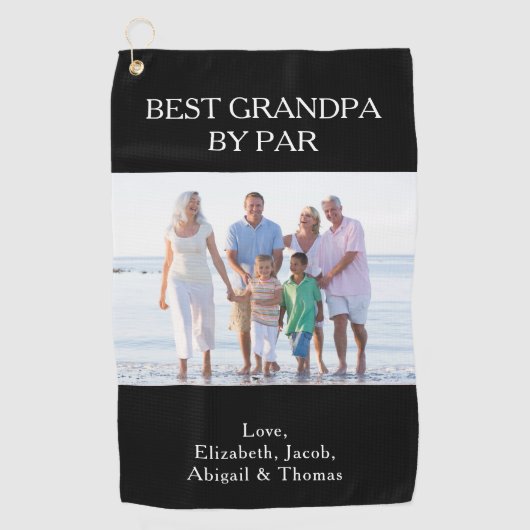 Aangepaste foto Best Grandpa by Par Golfhanddoek (Voorkant)
