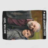 Aangepaste foto Best Grandpa Ever Fathers Day Gift Golfhanddoek (Horizontaal)