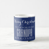 Aangepaste foto Best Grandpa Kerstmis Mok Blue (Center)