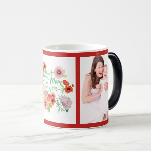 Aangepaste foto Best mam Ever Red Morphing Mok (Voorkant rechts)