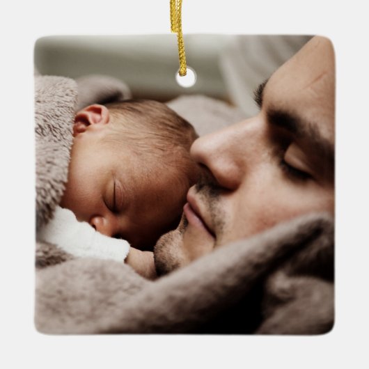 Aangepaste foto BESTE DAD OOIT Keramisch Ornament (Voorkant)