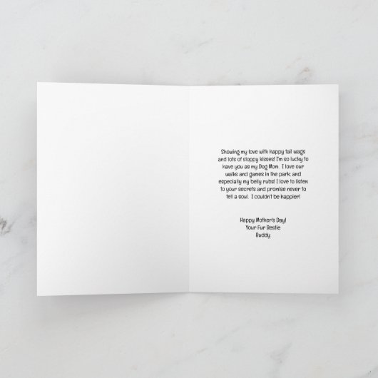 Aangepaste foto Beste hond Mam ooit Moederdag Kaart (Binnen)