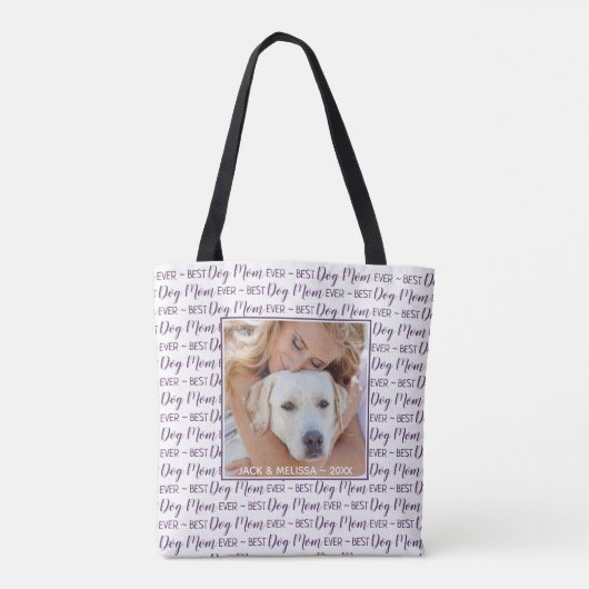 Aangepaste foto Beste hond Mam Tote Bag (Achterkant)