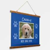 Aangepaste foto beste hond ooit hangend wandkleed (Gebogen)