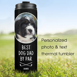 Aangepaste foto Beste hond papa door Par Black Thermosbeker