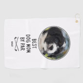 Aangepaste foto Beste hond papa door Par White Golfhanddoek (Horizontaal)