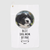 Aangepaste foto Beste hond papa door Par White Golfhanddoek (Voorkant)