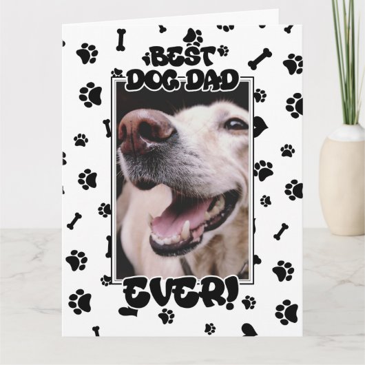 Aangepaste foto Beste hond papa ooit Vaderdag Kaart (Voorkant)