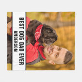 Aangepaste foto beste hond vader ooit fleece deken (Voorkant (Horizontaal))