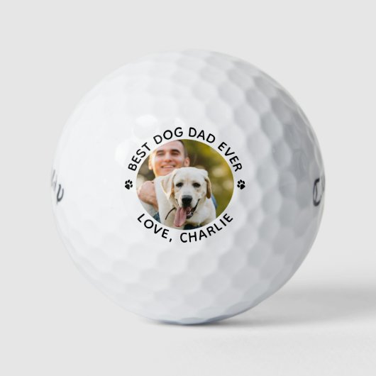 Aangepaste foto beste hond vader ooit golfballen (Voorkant)