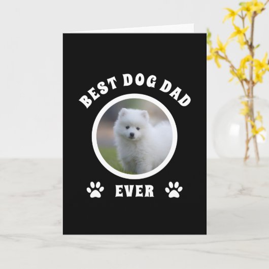 Aangepaste foto beste hond vader ooit kaart (Gele Bloem)
