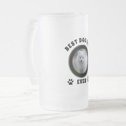 Aangepaste foto beste hond vader ooit matglas bierpul (Voorkant links)