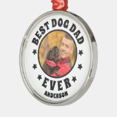 Aangepaste foto beste hond vader ooit metalen ornament (Links)