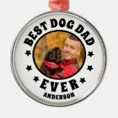 Aangepaste foto beste hond vader ooit metalen ornament (Voorkant)