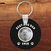 Aangepaste foto beste hond vader ooit sleutelhanger (Voorkant)