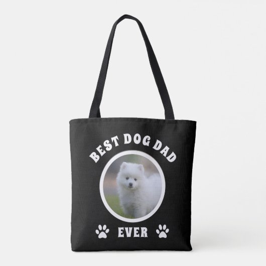 Aangepaste foto beste hond vader ooit tote bag (Achterkant)