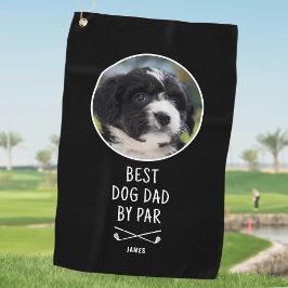 Aangepaste foto Beste hondenpapa bij Par Zwart Golfhanddoek