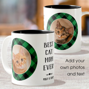 Aangepaste foto beste kat mam tweekleurige koffiemok
