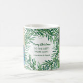 Aangepaste foto Beste mam Kerstmis Waterverf Koffiemok (Center)