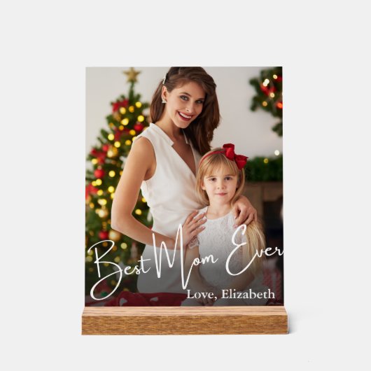 Aangepaste foto beste mam ooit acryl bord (Voorkant)
