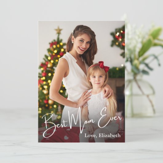 Aangepaste foto beste mam ooit bedankkaart (Staand voorkant)