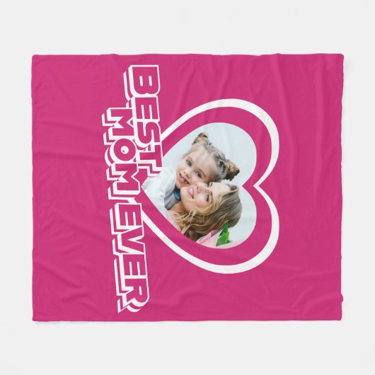 Aangepaste foto beste mam ooit Moederdag Fleece Deken (Voorkant (Horizontaal))