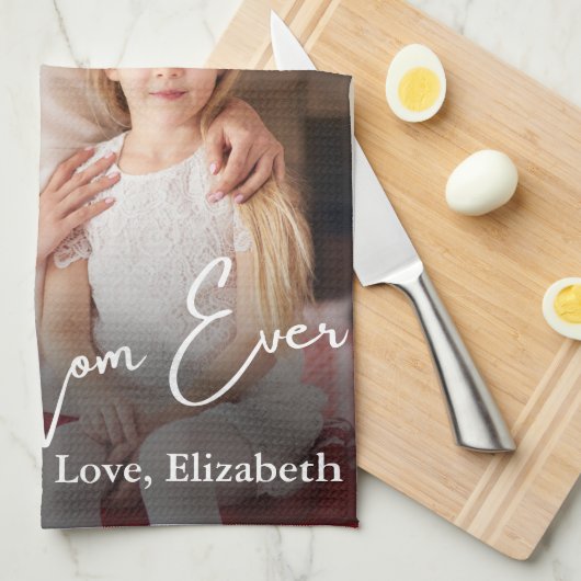 Aangepaste foto beste mam ooit theedoek (Quarter Fold)