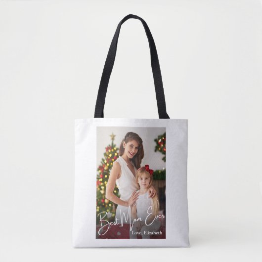 Aangepaste foto beste mam ooit tote bag (Voorkant)