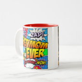 Aangepaste foto beste mam ooit tweekleurige koffiemok (Voorkant links)