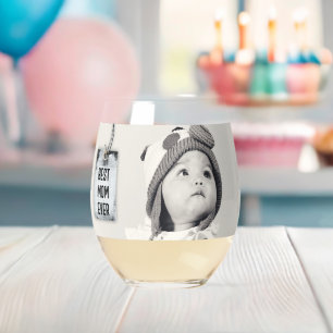 Aangepaste foto beste mam ooit wijnglas zonder voet
